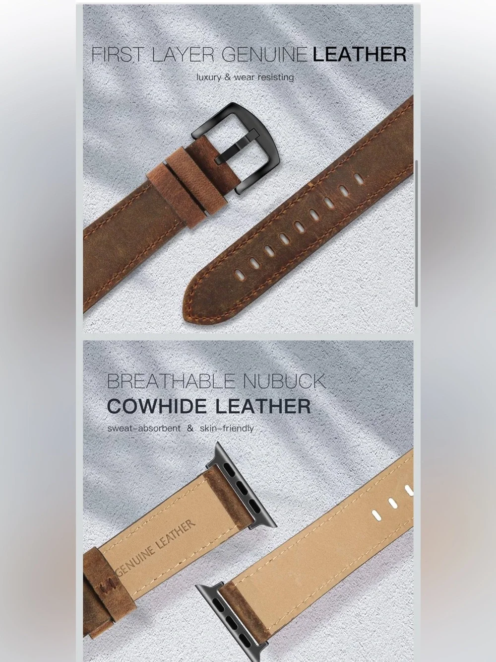 Smartwatch Band Genuine Leather Men’s - BROWN